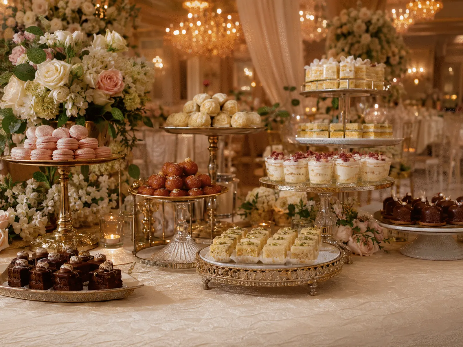 Collection of Indian and Western desserts