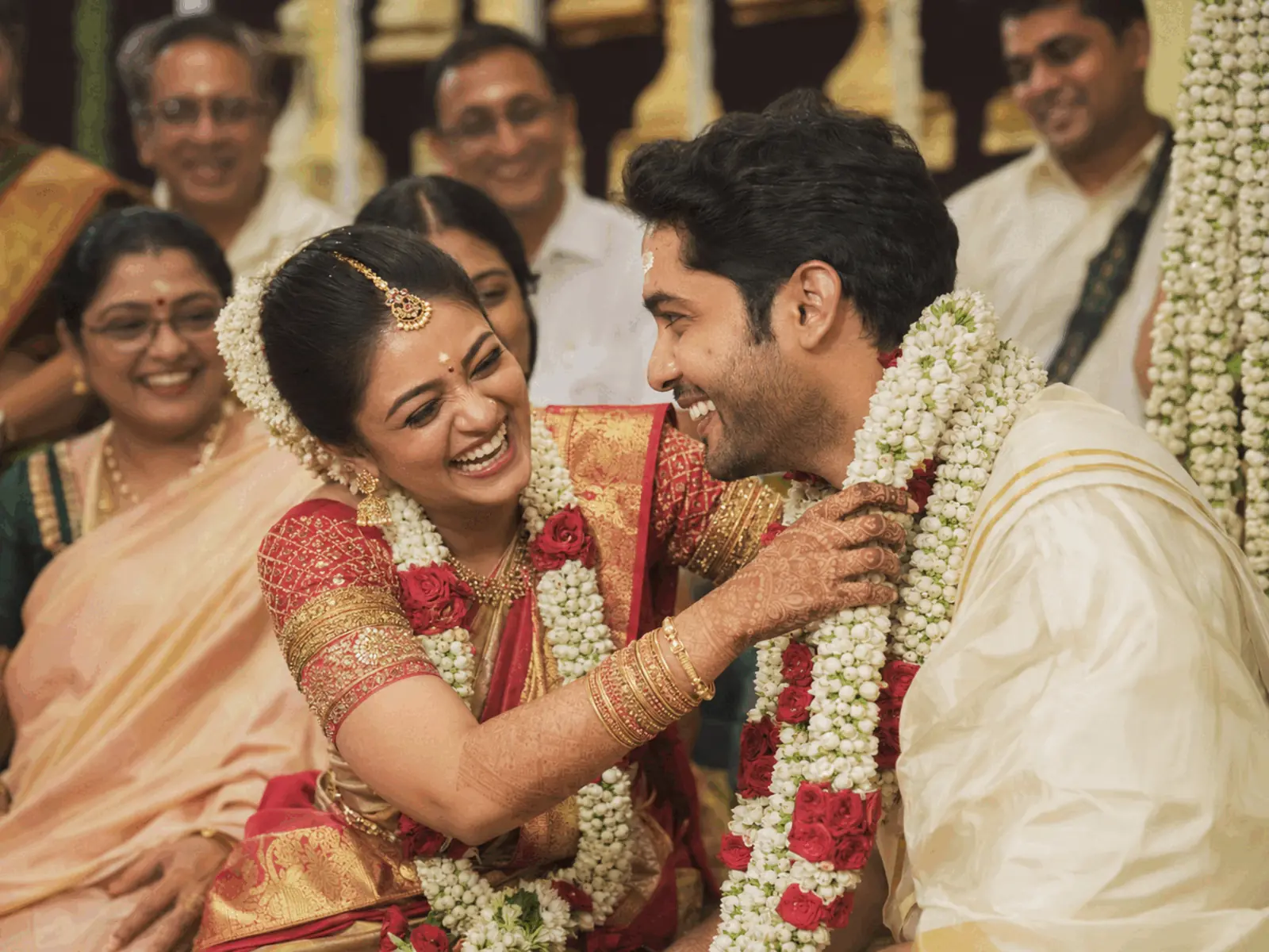 Candid South Indian wedding moment