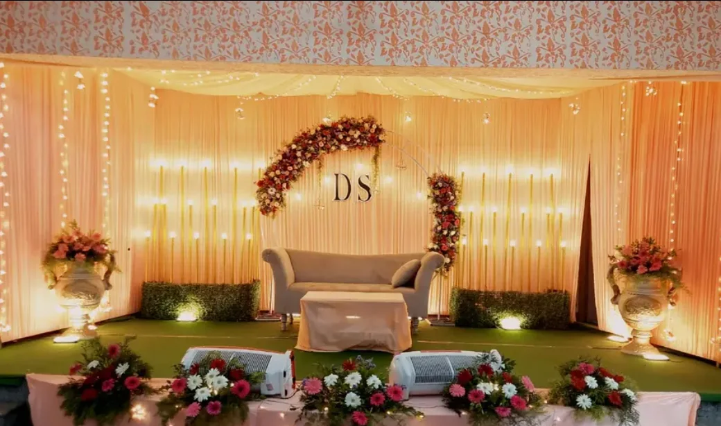 Blush Monogram Wedding — Blush floral monogram arch