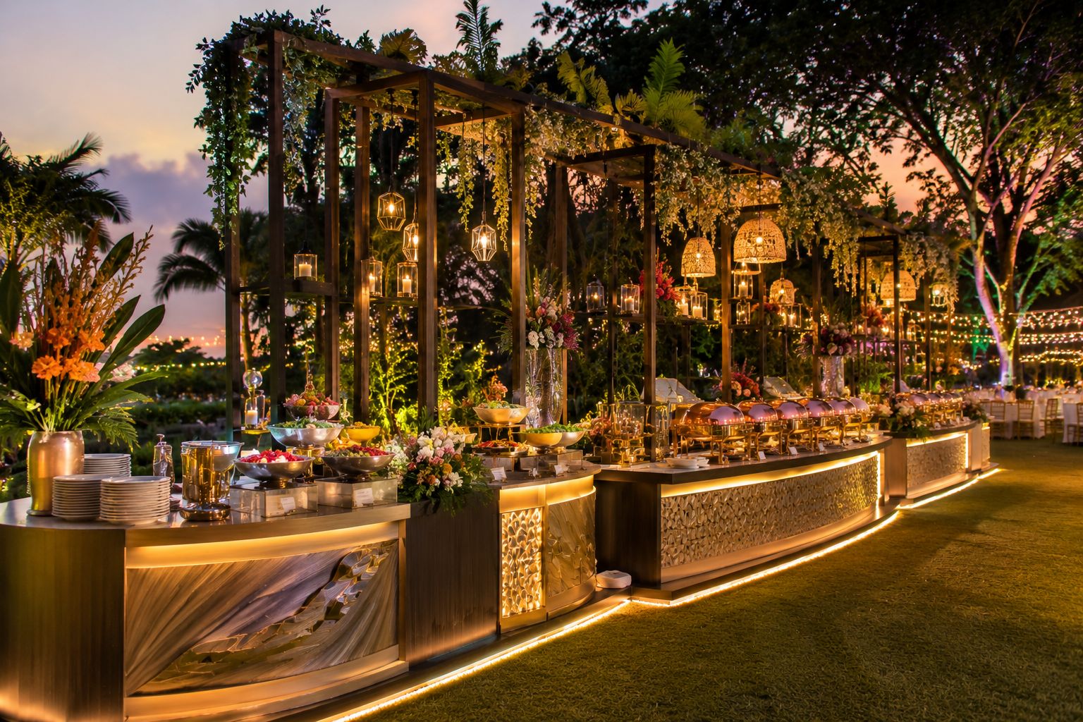 Premium outdoor wedding buffet service