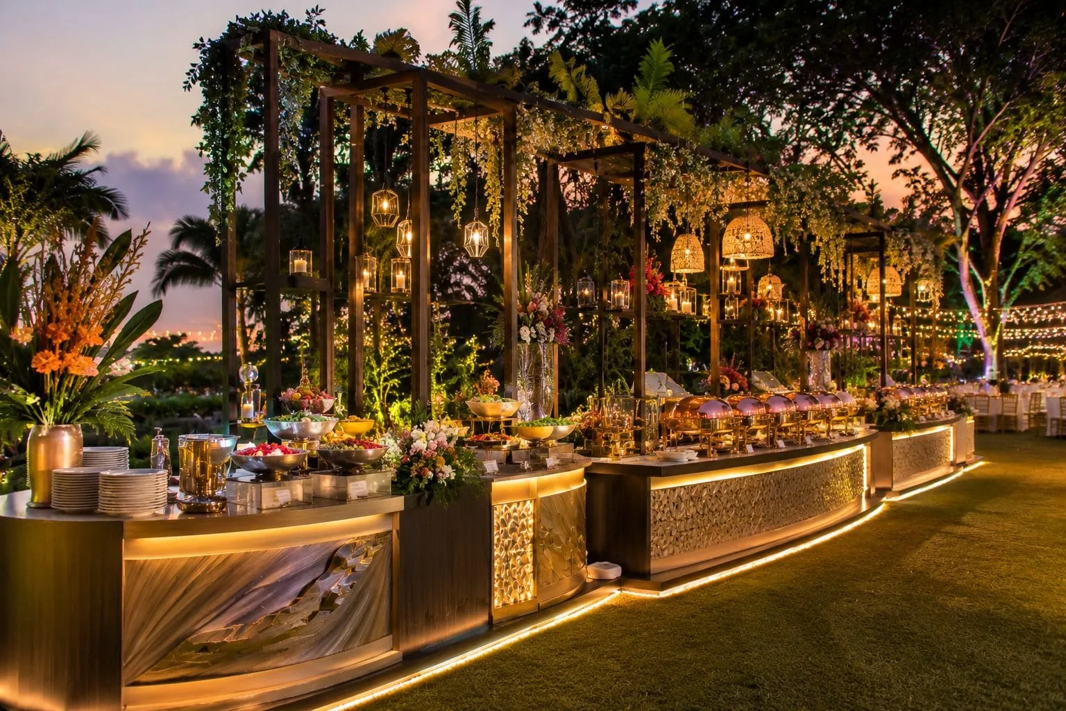 Premium outdoor wedding buffet service